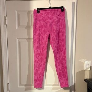 DSG Women's Momentum Cross Waist 7/8 Leggings Tonal Leopard Daring- pink